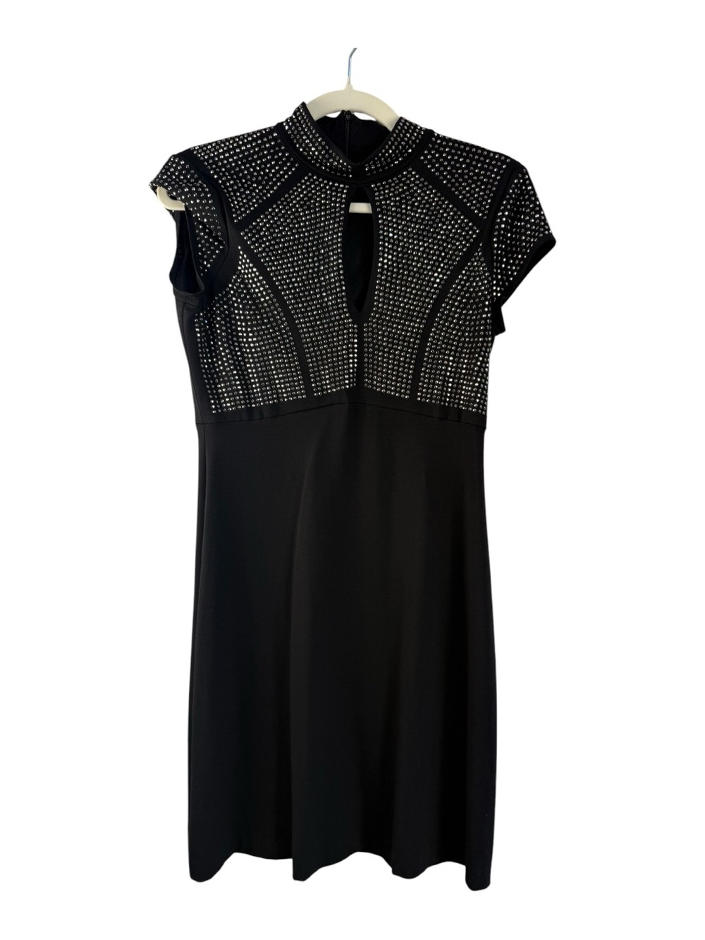 Vtg Cache Embellished Top Black Cocktail Dress Autumn Wedding Holiday Party Sz M